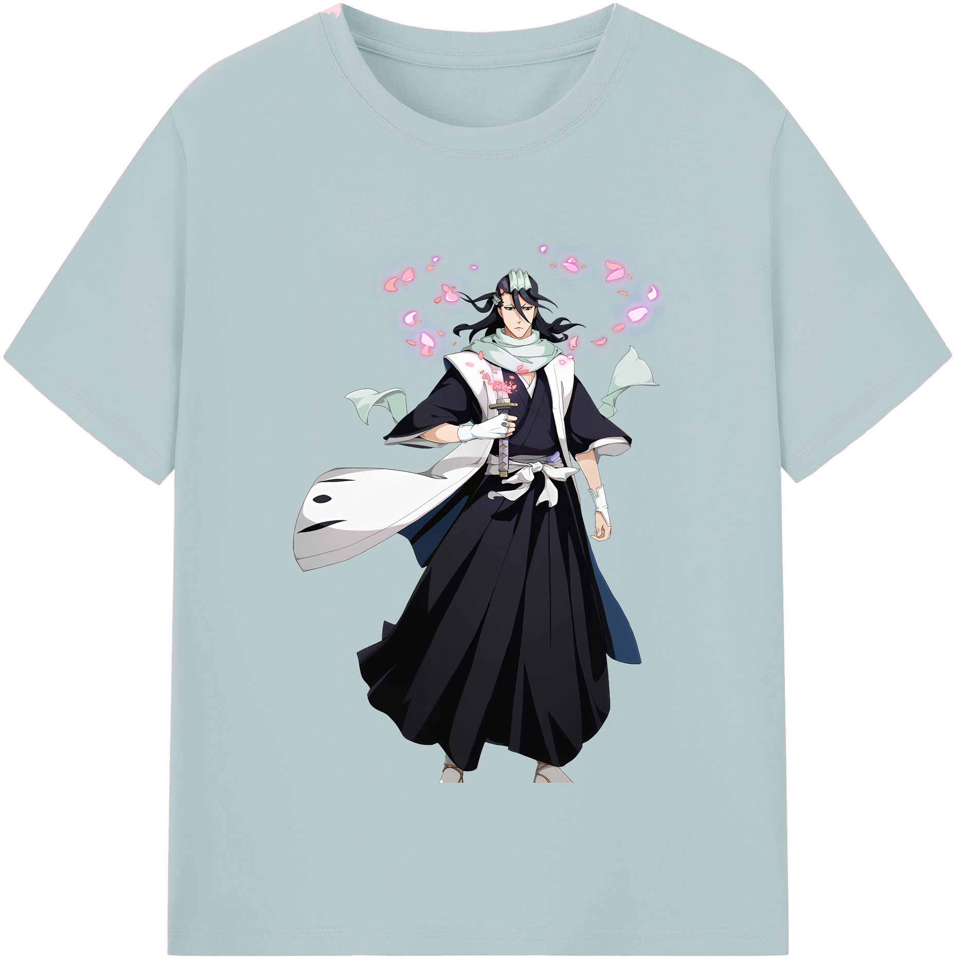 （画像用） ブリーチ くちき びゃくや BLEACH Kuchiki Byakuya 綿100％半袖Tシャツ（フロントプリント）